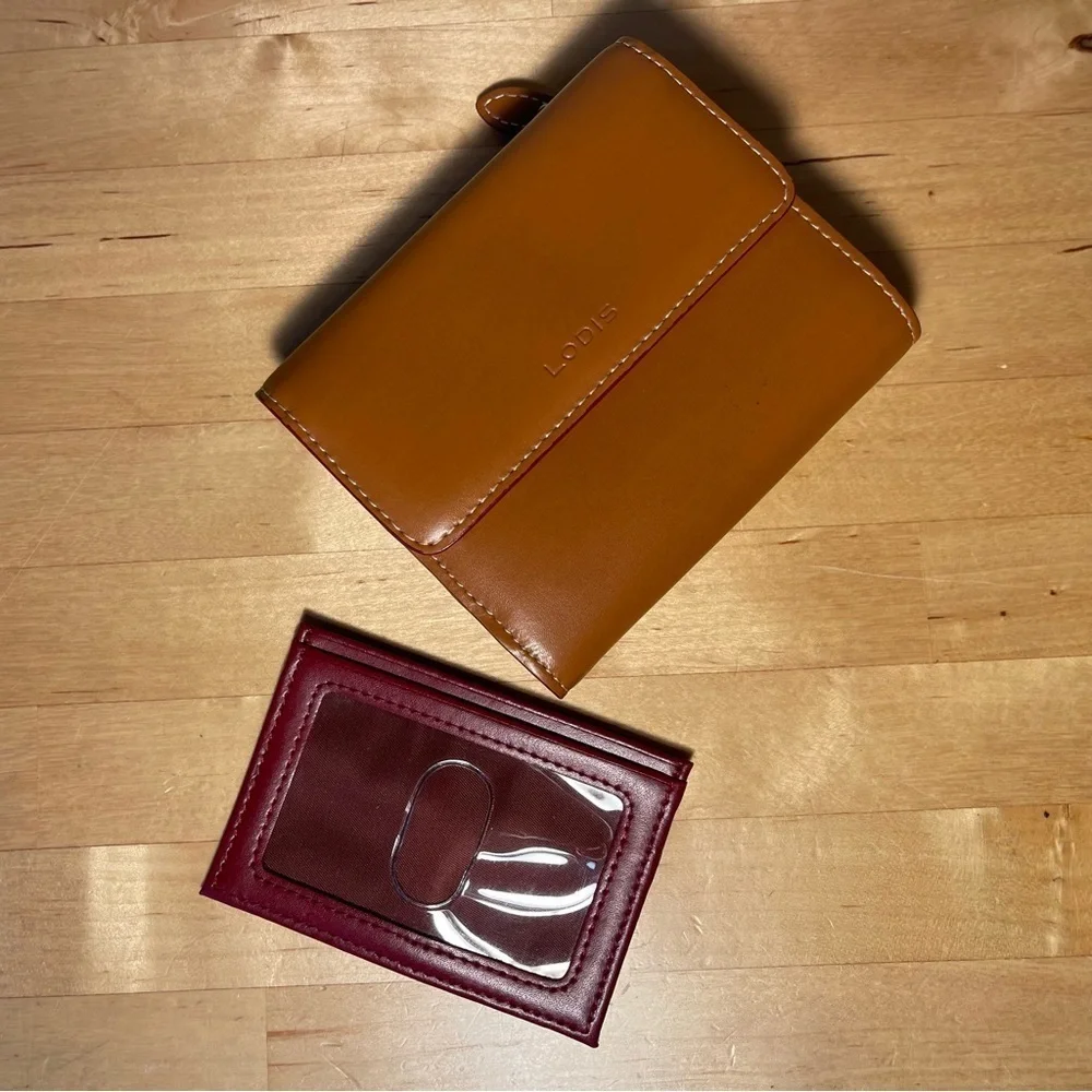 Lodis Leather Trifold Wallet Small Compact Organizer Detachable ID Card Holder